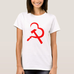 Sickle And Hammer, Heart, Love, Communism T-Shirt