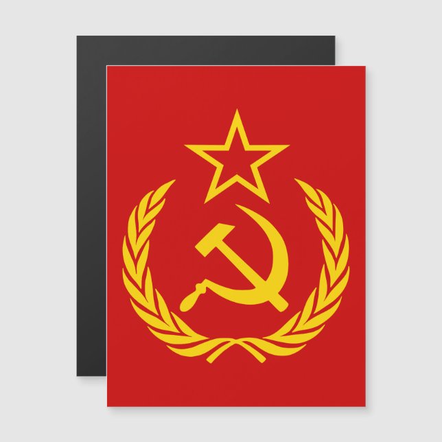 Sickle And Hammer, USSR, CCCP, Communism Magnetic Invitation (Front/Back)