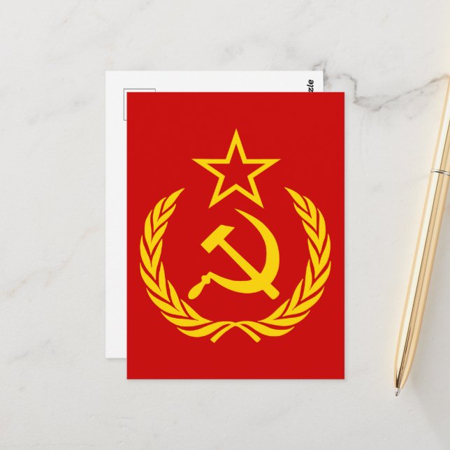 Sickle And Hammer, USSR, CCCP, Communism Postcard (Front/Back In Situ)