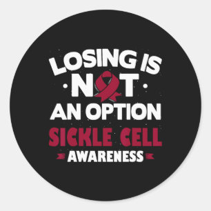 Sickle Cell Anemia Awareness - Burgundy Ribbon  Classic Round Sticker