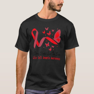 Sickle Cell Anemia Awareness Butterfly Support Red T-Shirt