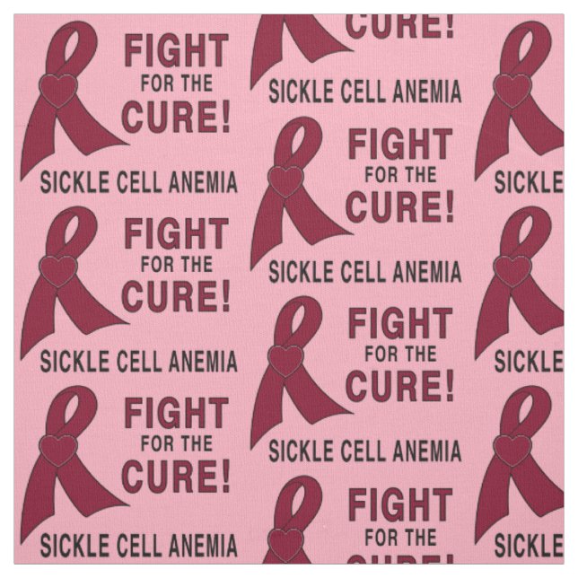 Sickle Cell Anemia Awareness: Fight, Cure! Fabric (Swatch)