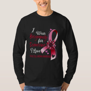 Sickle Cell Anemia Awareness I Wear Burgundy Sunfl T-Shirt