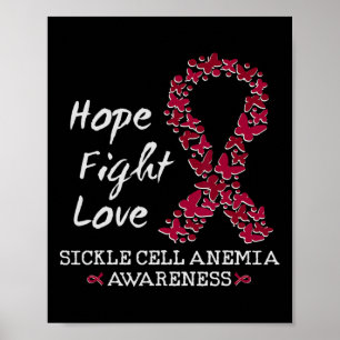 Sickle Cell Anemia Awareness Month Hope Fight Love Poster