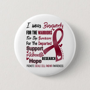 Sickle Cell Anemia Awareness Month Ribbon Gifts 2 Inch Round Button