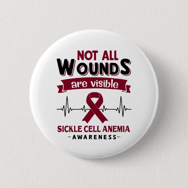 Sickle Cell Anemia Awareness Month Ribbon Gifts 2 Inch Round Button (Front)
