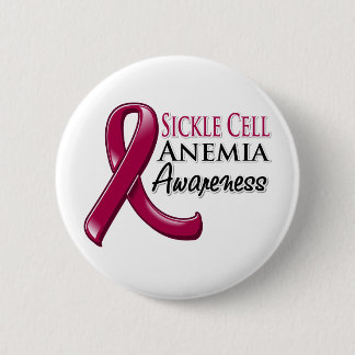 Sickle Cell Anemia Awareness Ribbon 2 Inch Round Button