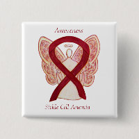 Sickle Cell Anemia Awareness Ribbon Angel Buttons