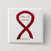 Sickle Cell Anemia Awareness Ribbon Custom Buttons