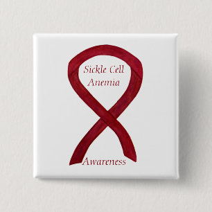 Sickle Cell Anemia Awareness Ribbon Custom Buttons