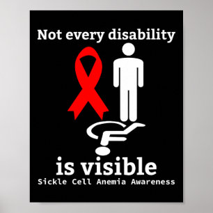 Sickle Cell Anemia Awareness Support Red Ribbon 1 Poster