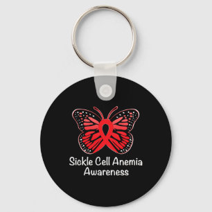 Sickle Cell Anemia Awareness Warrior Support Red R Keychain
