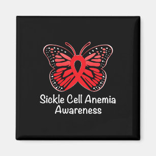Sickle Cell Anemia Awareness Warrior Support Red R Magnet