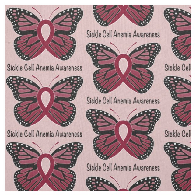 Sickle Cell Anemia Butterfly of Hope Fabric (Swatch)