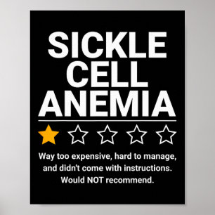 Sickle Cell Anemia One Star Rating Funny Awareness Poster