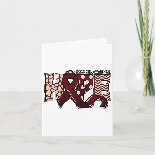 Sickle Cell Anemia Scd Awareness Month Ribbon Hope Card (Front)