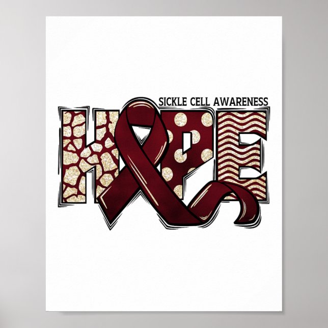 Sickle Cell Anemia Scd Awareness Month Ribbon Hope Poster (Front)