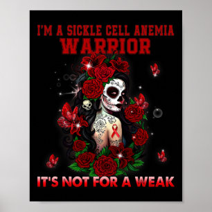 Sickle Cell Anemia Sugar Skull Butterfly Awareness Poster