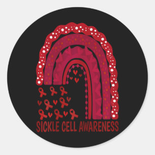 Sickle Cell Anemia Survivor Support Squad Burgundy Classic Round Sticker
