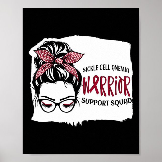 Sickle Cell Anemia Warrior Awareness Support Squad Poster (Front)