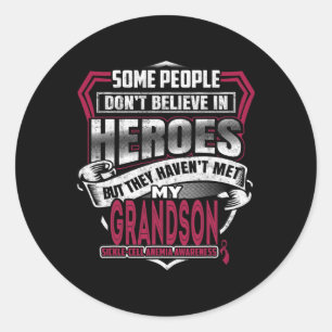 Sickle-cell Anemia Warrior - I Wear Burgundy For M Classic Round Sticker