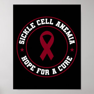 Sickle Cell Anemia Warrior Scd Burgundy Awareness  Poster