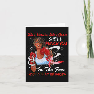 Sickle Cell Anemia Warrior She'll Punch You Ribbon Card