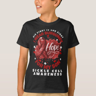 Sickle Cell Anemia Wear Burgundy For My Son Surviv T-Shirt