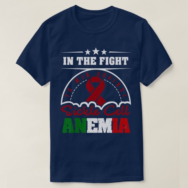 Sickle Cell Awareness  Anemia Support Fight Win Me T-Shirt (Design Front)