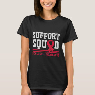 Sickle Cell Awareness Burgundy Ribbon Support Squa T-Shirt