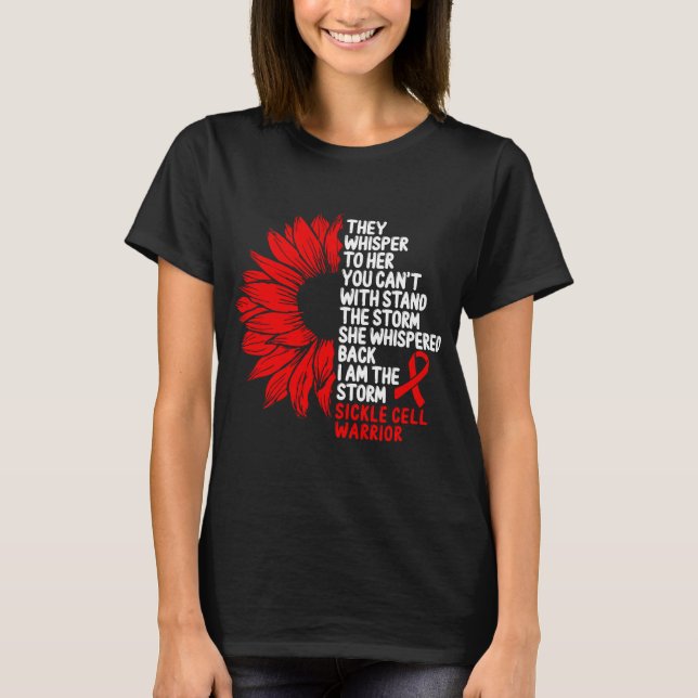 Sickle Cell Awareness Burgundy Ribbon the Storm T-Shirt (Front)