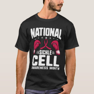 Sickle Cell Awareness Burgundy Ribbon Warrior Supp T-Shirt