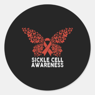 Sickle Cell Awareness Butterfly Sickle Cell Warrio Classic Round Sticker