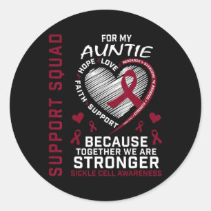 Sickle Cell Awareness Items Auntie Support Squad F Classic Round Sticker