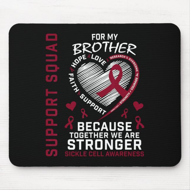 Sickle Cell Awareness Items Brother Support Squad  Mouse Pad (Front)
