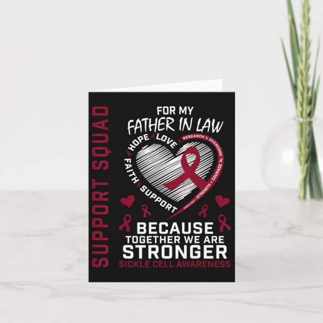 Sickle Cell Awareness Items Father In Law Support  Card (Front)