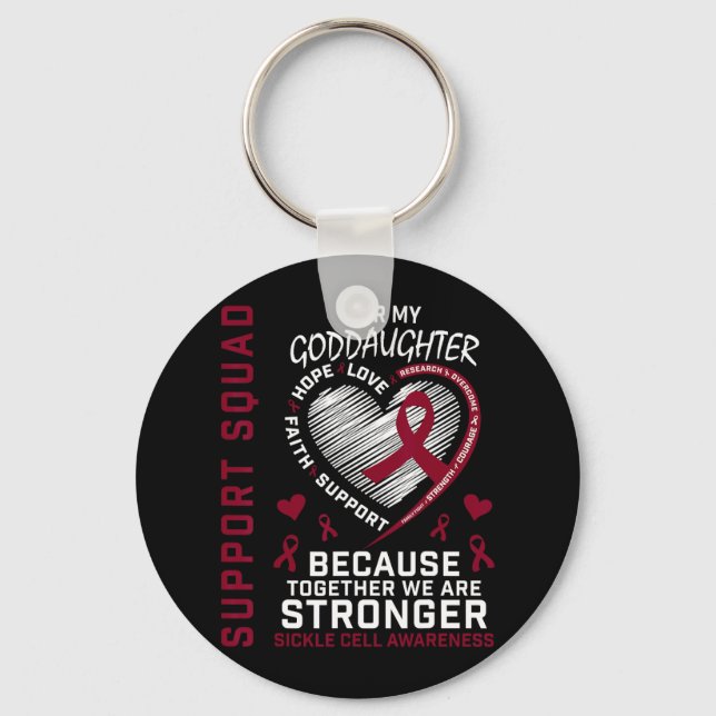 Sickle Cell Awareness Items Goddaughter Support Sq Keychain (Front)