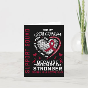 Sickle Cell Awareness Items Great Grandma Support Card
