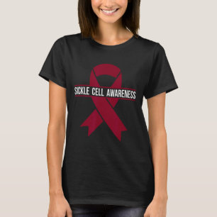 Sickle Cell Awareness Month Burgundy Ribbon T-Shirt