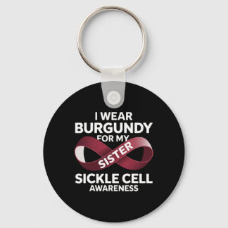 Sickle Cell Awareness Month I Wear Burgundy For My Keychain