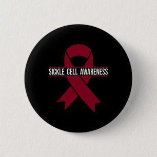 Sickle Cell Awareness Month Small Burgundy Ribbon 2 Inch Round Button