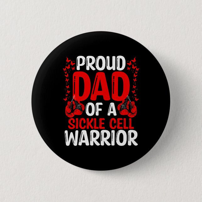 Sickle Cell Awareness Movement Ribbon Dad Of A War 2 Inch Round Button (Front)