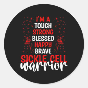 Sickle Cell Awareness Movement Ribbon Fighter Warr Classic Round Sticker