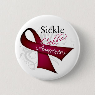 Sickle Cell Awareness Ribbon 2 Inch Round Button