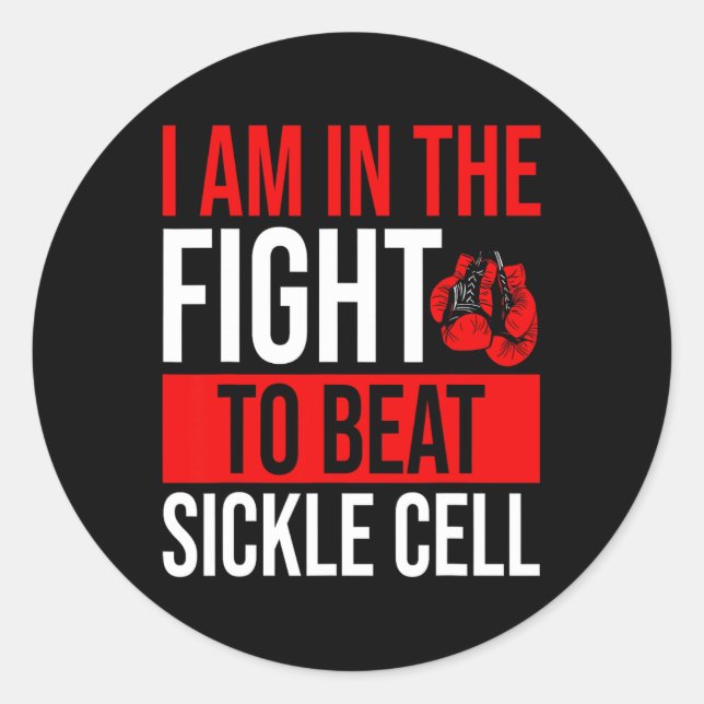 Sickle Cell Awareness Ribbon Beat Disease Warrior  Classic Round Sticker (Front)
