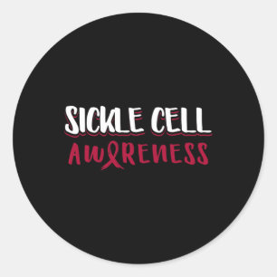 Sickle Cell Awareness Ribbon Classic Round Sticker