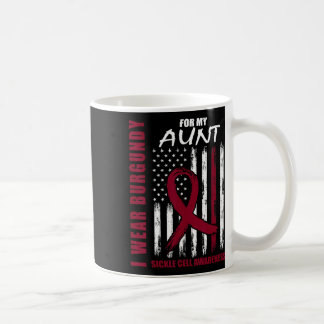 Sickle Cell Awareness Shirt Aunt I Wear Burgundy F Coffee Mug