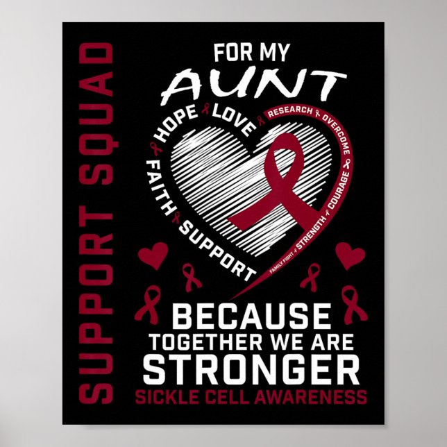 Sickle Cell Awareness Shirt Aunt Support Squad Gro Poster (Front)