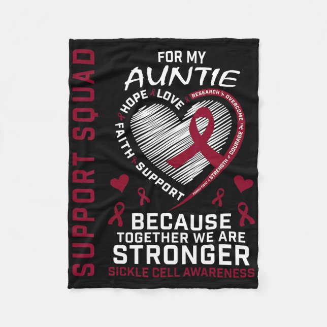 Sickle Cell Awareness Shirt Auntie Support Group S Fleece Blanket (Front)