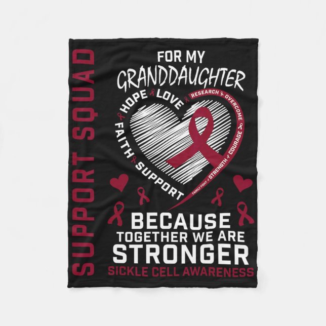 Sickle Cell Awareness Shirt Granddaughter Group Te Fleece Blanket (Front)